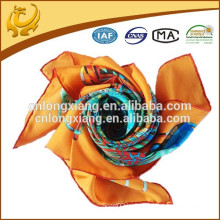 Women's Fashion Square Soft Wrap Digital Printed Twill Lady Silk Scarf